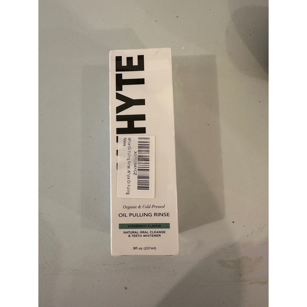 WHYTE Organic Cold Pressed Oil Pulling Rinse Spearmint 8oz Teeth Whitener NEW